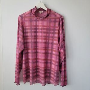 pilcro anthropologie plaid turtleneck tops size 2X